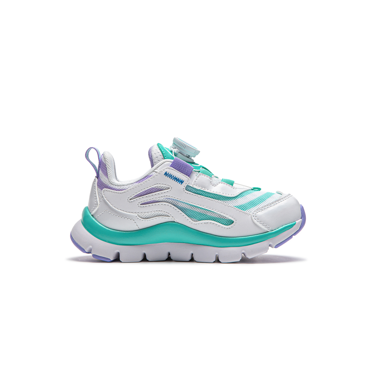 LINING YOUNG Спортивные повседневные кроссовки Standard White/Neon Jade Green/Light Kite Purple детские — фото 3