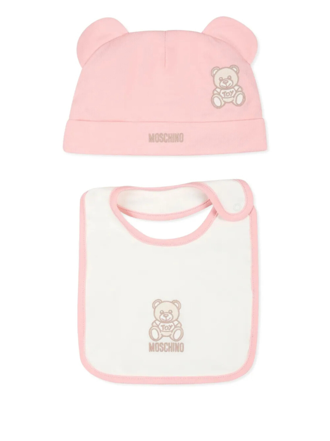 

Moschino Kids Teddy Bear комплект из шапочки и нагрудника, розовый