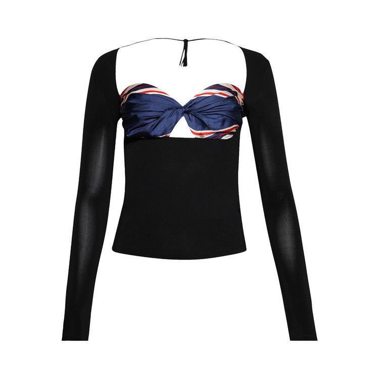 

Топ Marine Serre Regenerated Silk Scarf Draped Top, Multicolor