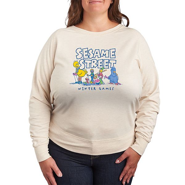 

Футболка с длинным рукавом French Terry Sesame Street Winter Games Plus Size Licensed Character