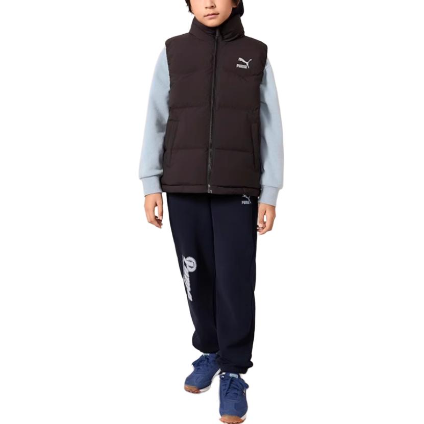 PUMA Пуховик Sportstyle Series воротник стойка Down Vest черный Kids' — фото 3