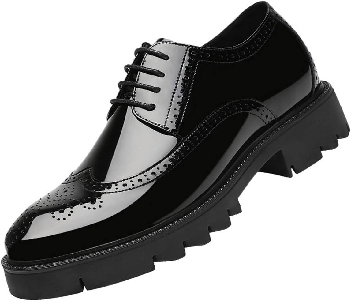 

Мужские туфли-невысокие ботинки UKUBOXBAG с удобной стелькой, невидимой подошвой, кожаные модные классические туфли, скрытый каблук, деловая повседневная обувь, черный