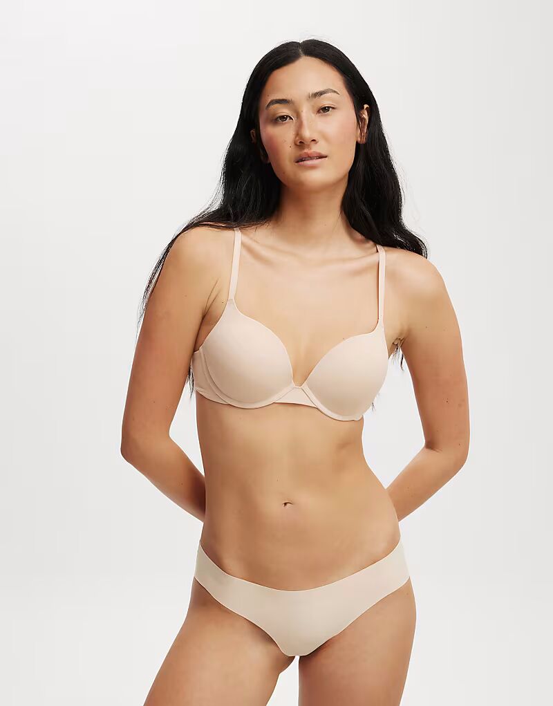 

Бюстгальтер-футболка Ultimate Comfort Push Up2 бежевого цвета Cotton On