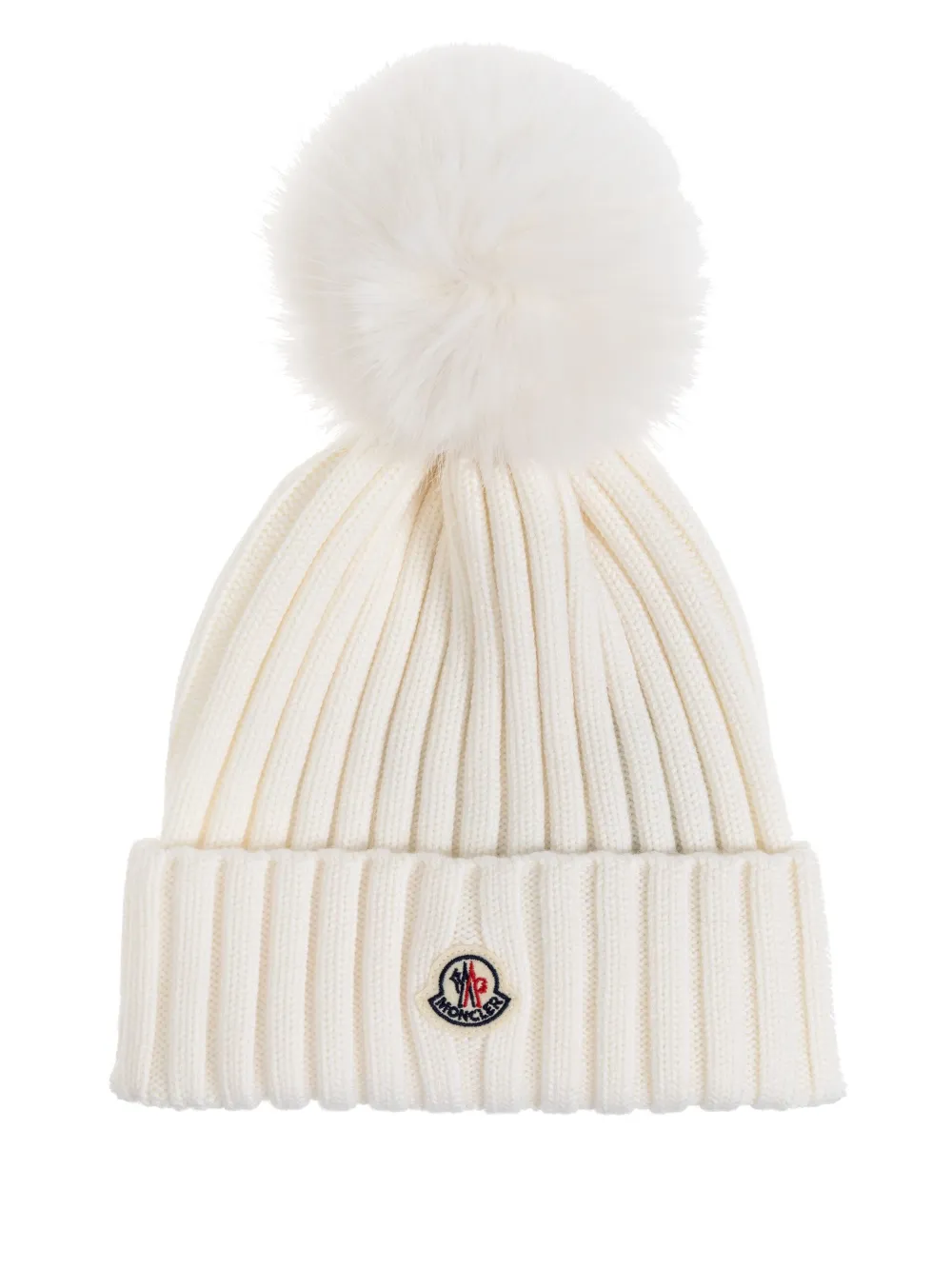 

Шапка бини с помпоном MONCLER, белый