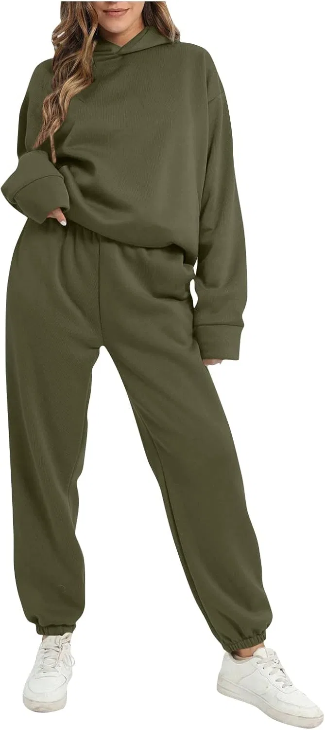 Спортивный костюм из флиса, оверсайз, Army Green