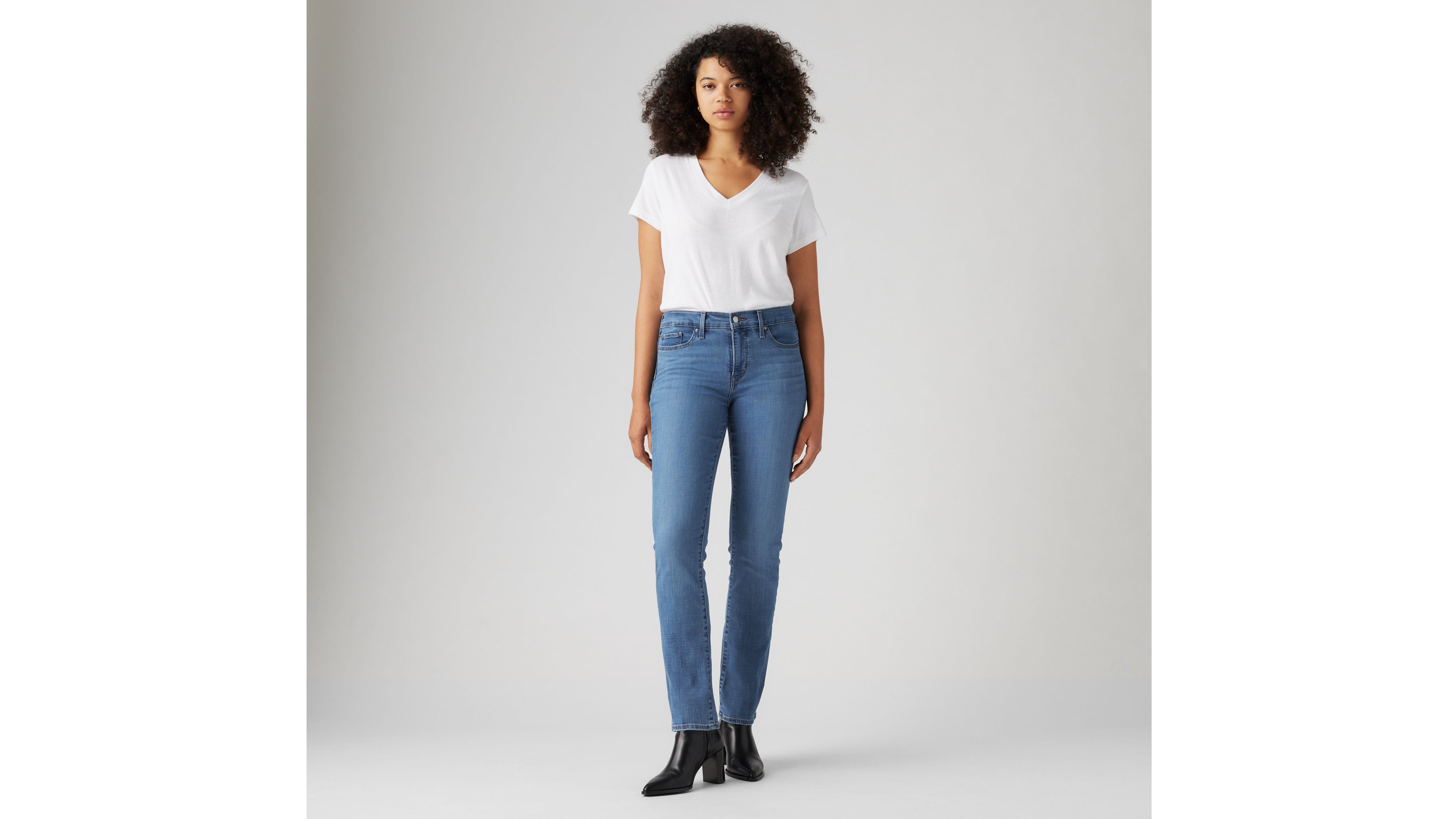 

314 Формирующие прямые женские джинсы Levi's, цвет Lapis Gem - Medium Wash