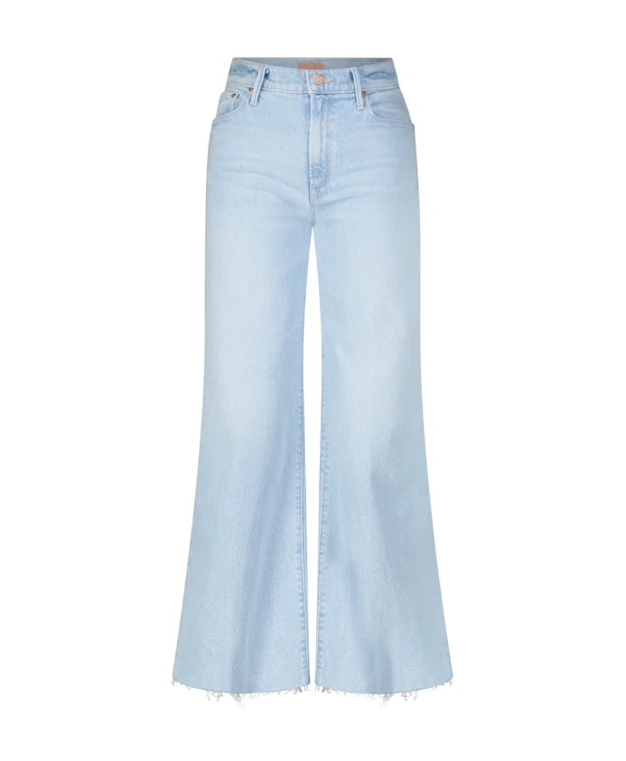 

Расклешенные джинсы, эффект "свист", потертости на щиколотке. Mother, синий