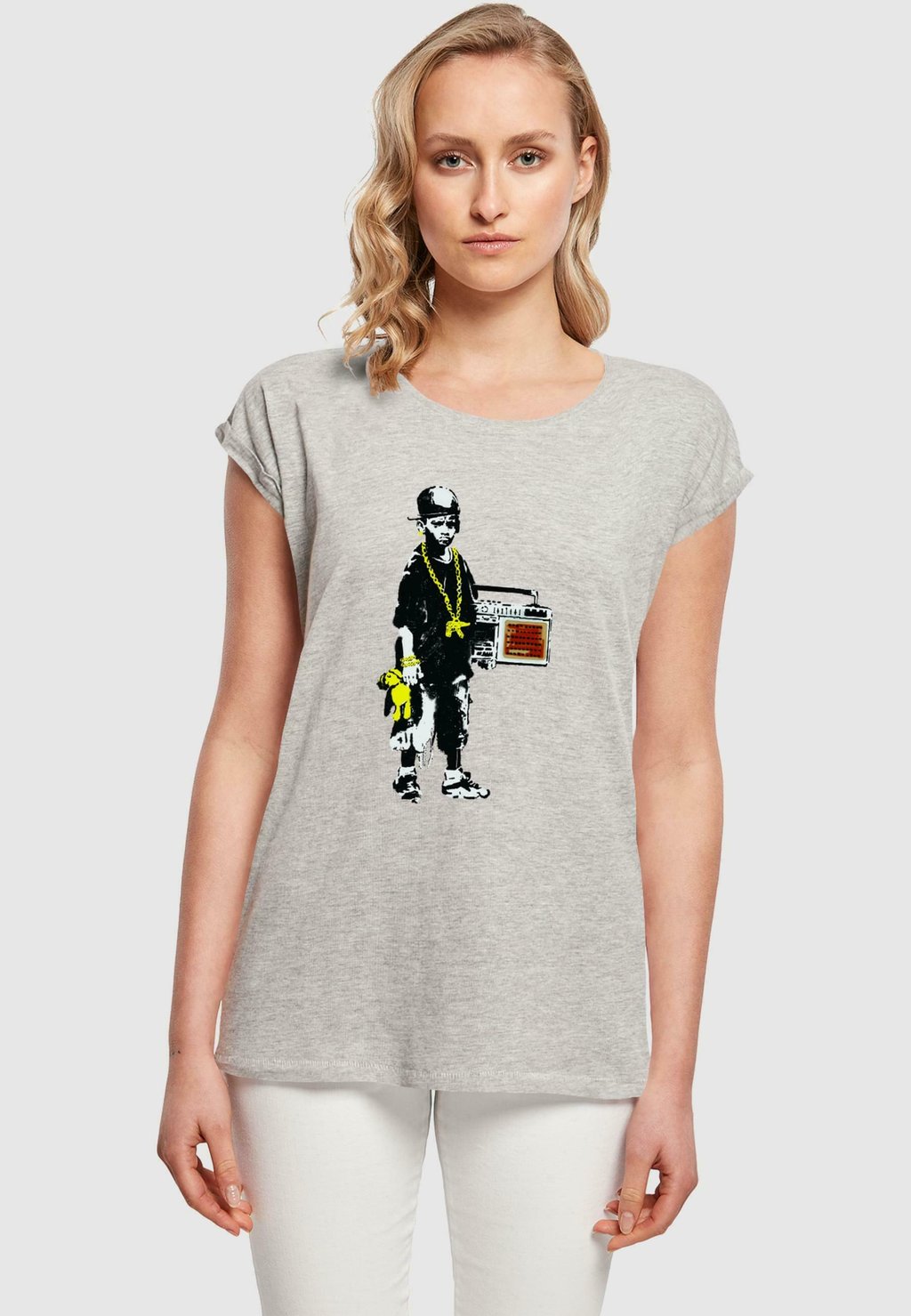 

Базовая футболка BOY WITH TEDDY Merchcode, светло-серый