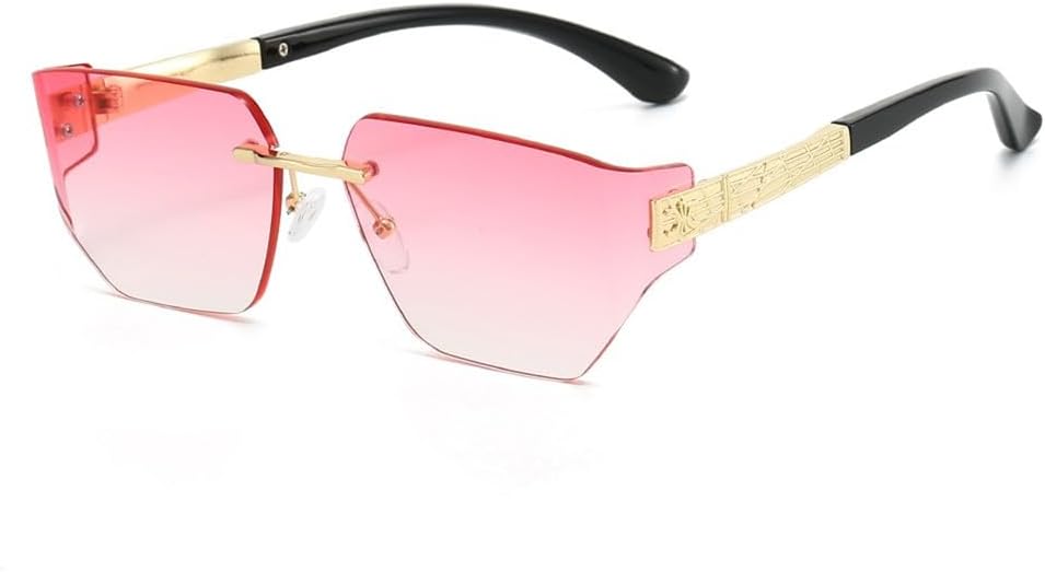 

Женские солнцезащитные очки Y2K без оправы с градиентным переходом цвета, ретро-металлическая оправа, оригинальный дизайн, мужские солнцезащитные очки UV400 KTUCN, Golden Pink