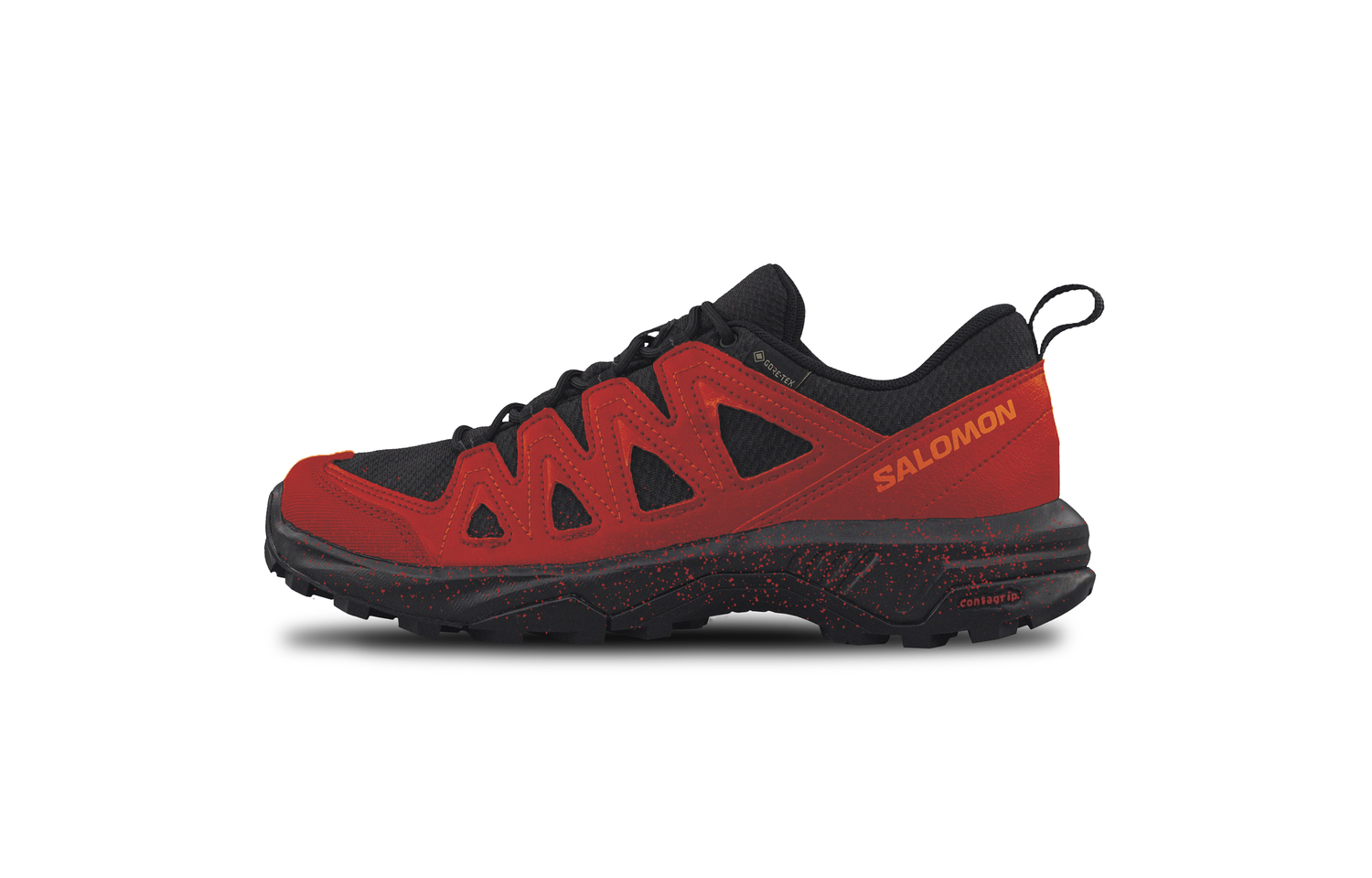 

SALOMON Мужские треккинговые ботинки X Braze Red Warrior с амортизацией, износостойкие, низкие, черно-красные