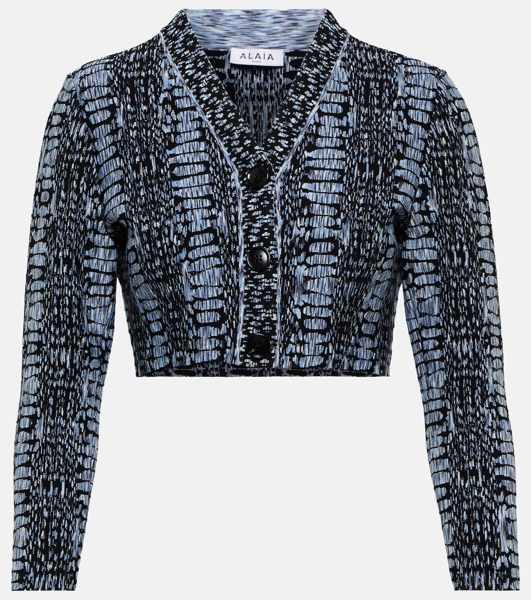 

Жаккардовый укороченный кардиган ALAÏA, синий