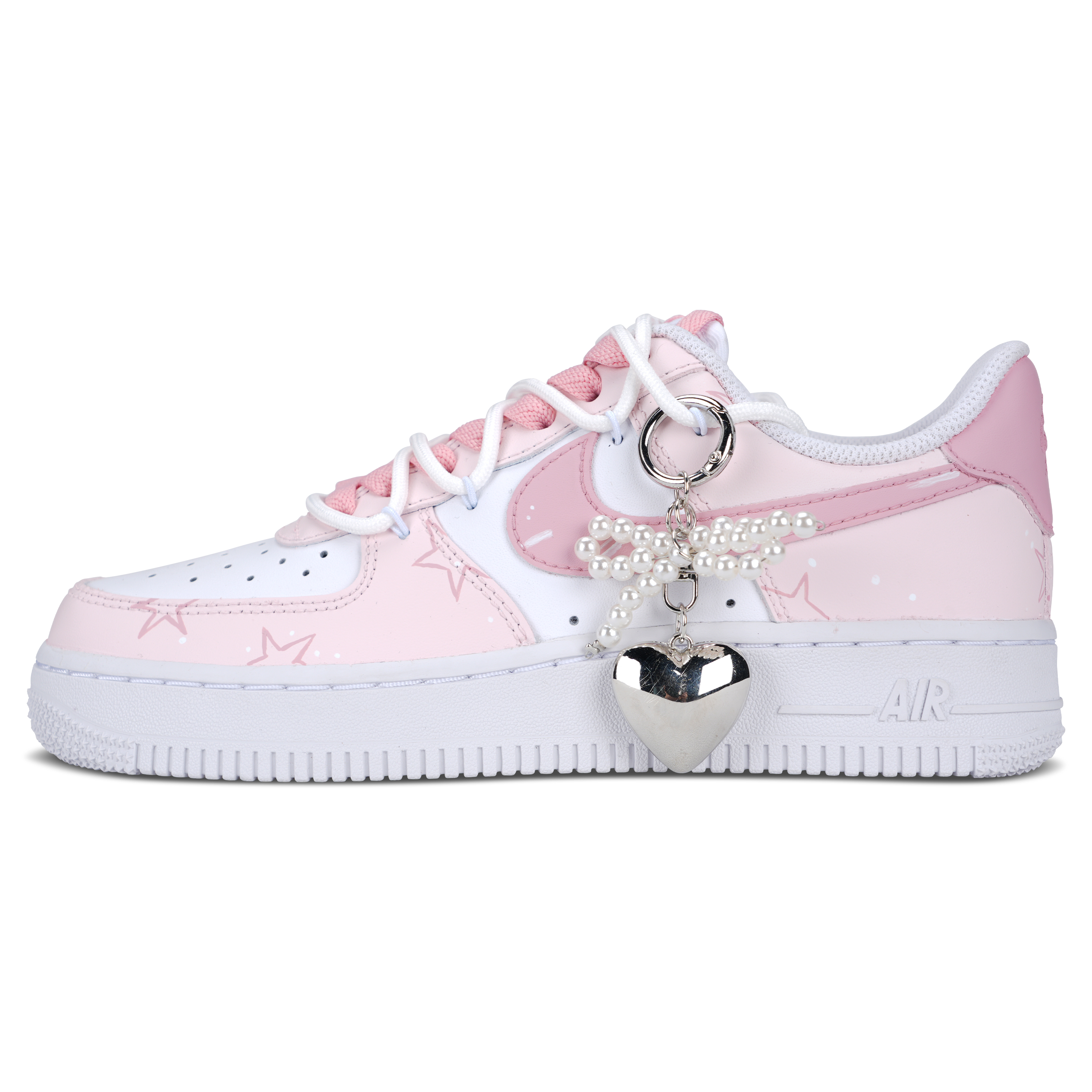 Nike Кроссовки Air Force 1 Star Spots с нескользящей подошвой, износостойкие, женские, розовые, белые