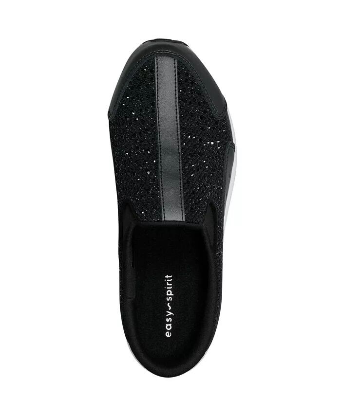 Женские блестящие сандалии Slip On Casual Clogs для путешествий Easy Spirit, черный — фото 4