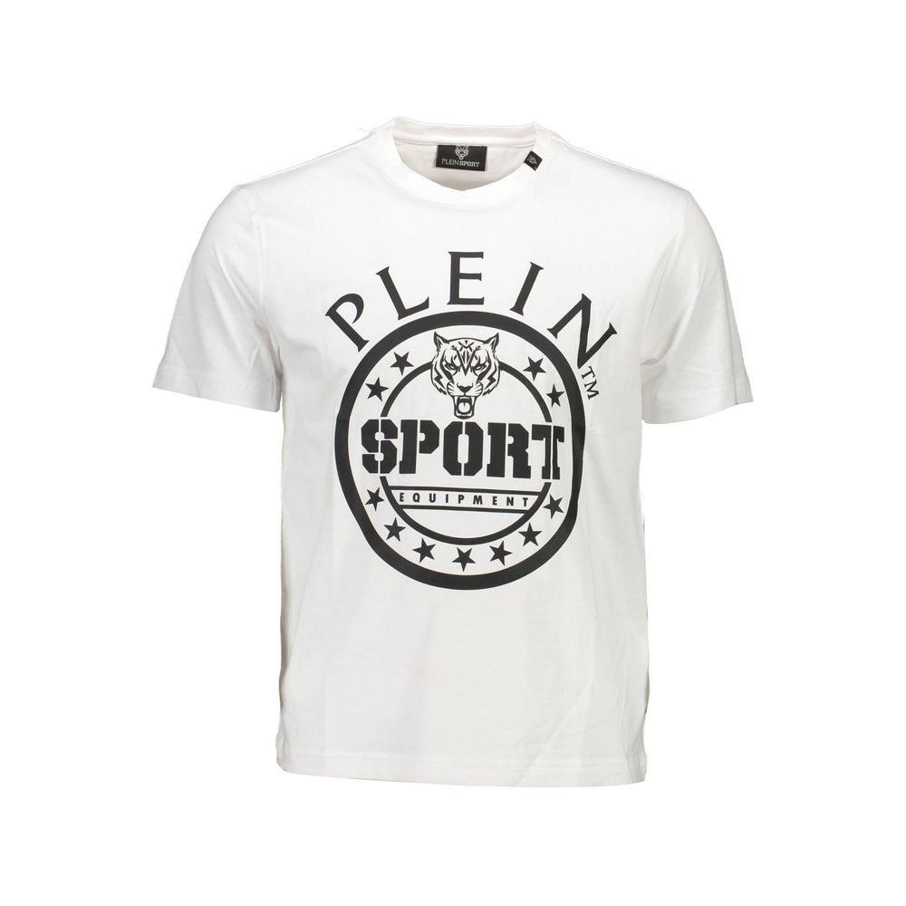 

Белая хлопковая футболка Plein Sport, белый