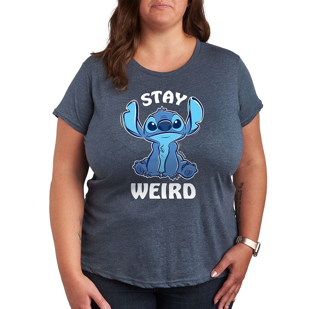 

Футболка Disney's Lilo & Stitch Plus Stay Weird с рисунком, цвет Heather Blue