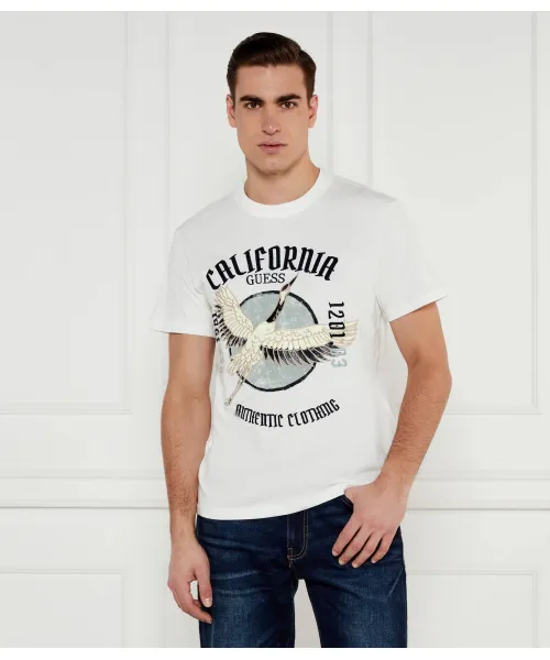 

Футболка с изображением цапли Regular fit Guess Jeans, белый
