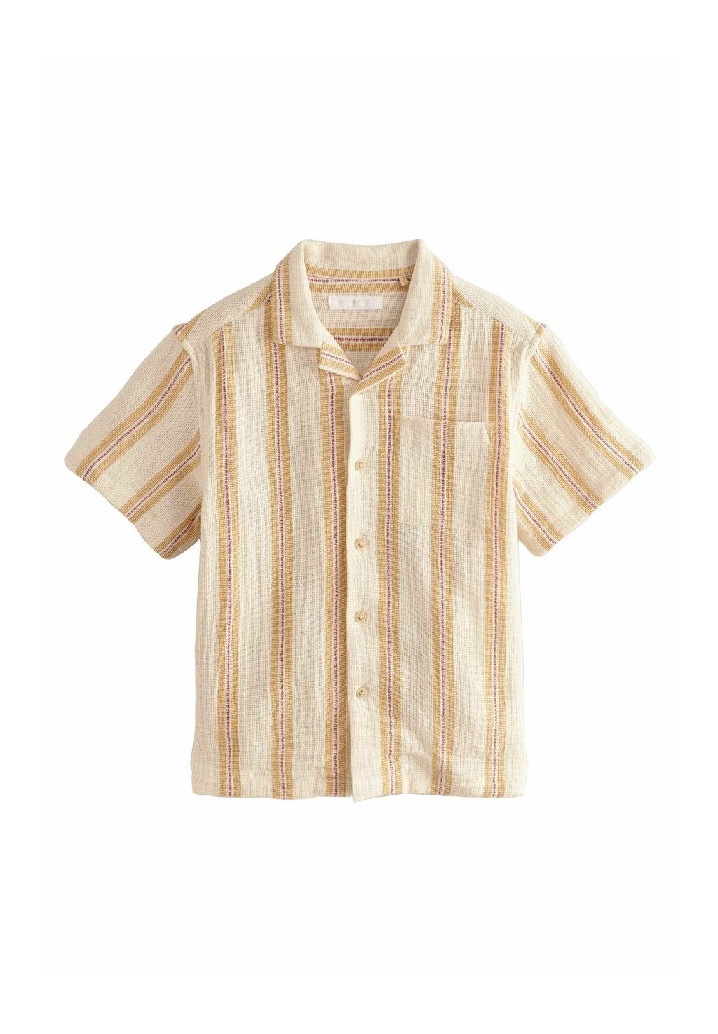 

Рубашка SHORT SLEEVES REVERE COLLAR TEXTURE STRIPE Next, желтый