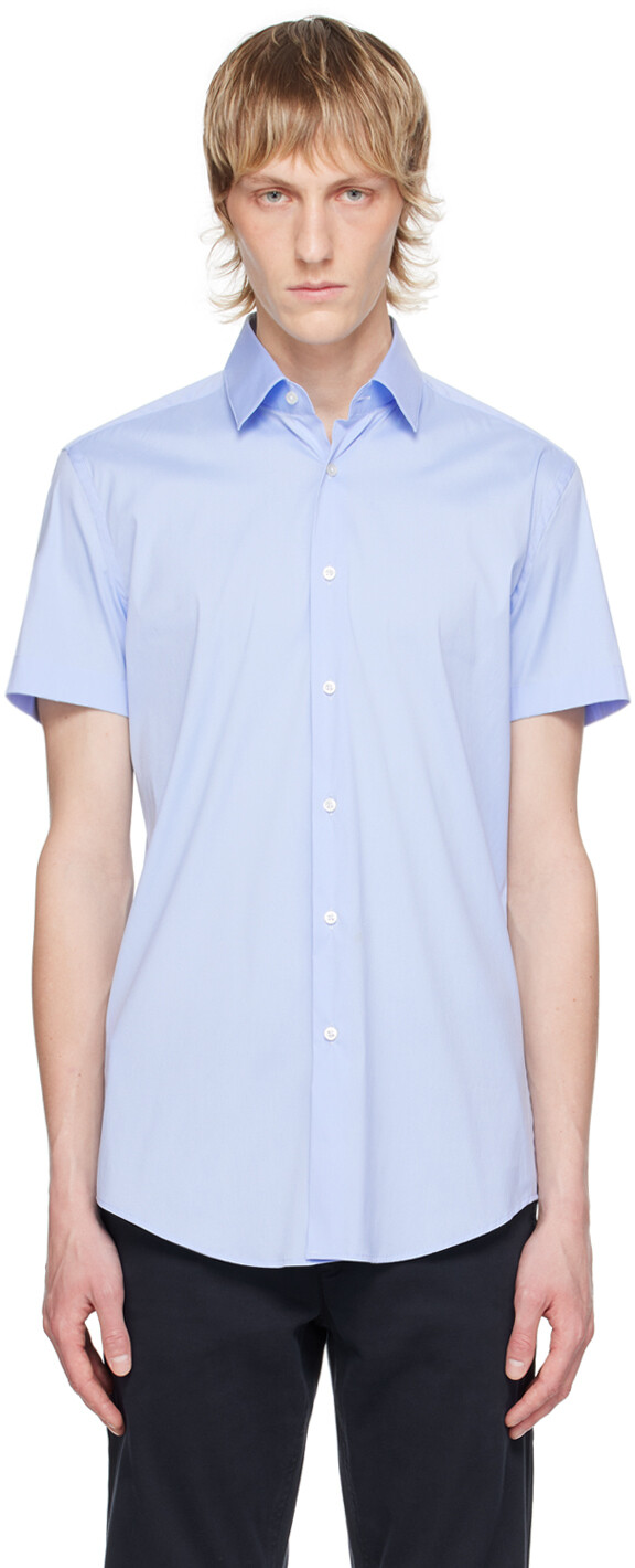 

Синяя рубашка с пуговицами BOSS, Light/Pastel blue