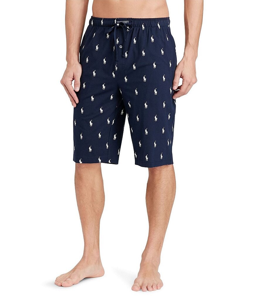 

Пижамные шорты из джерси с логотипом Polo Ralph Lauren, синий