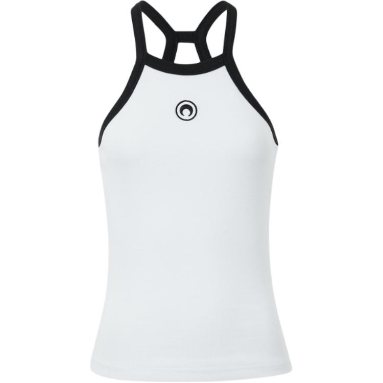 

Футболка без рукавов с вышитым логотипом Marine Serre, белая