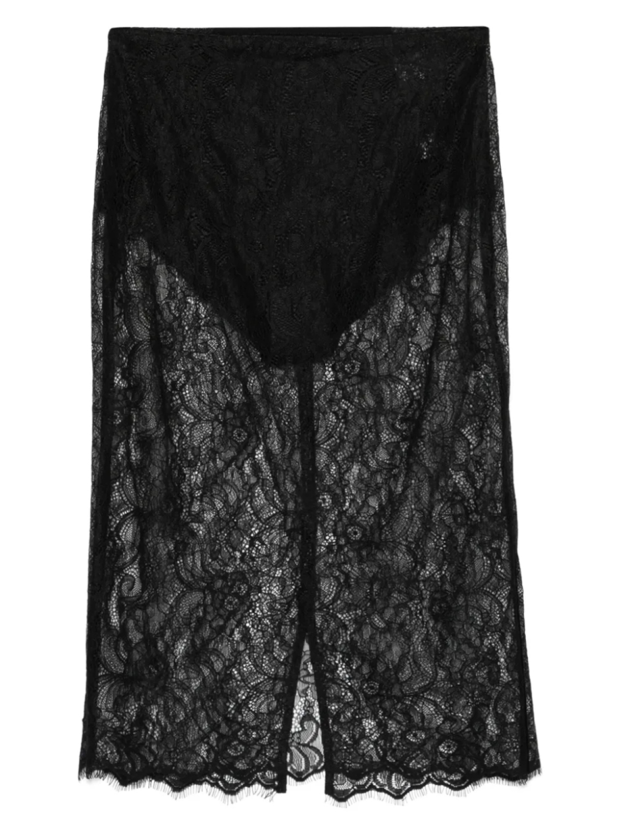 

Юбка миди с цветочным кружевом Elisabetta Franchi, черный