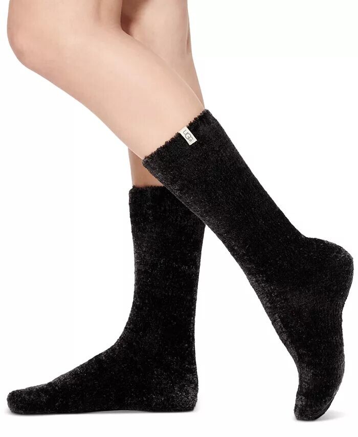 

Женские уютные трикотажные носки UGG Leda Crew UGG, черный