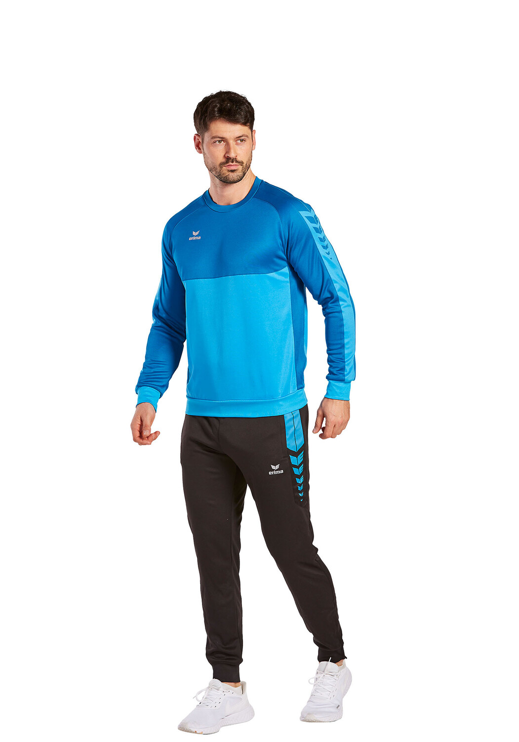 Спортивная футболка erima Six Wings Sweatshirt, цвет curacao/mykonos — фото 3