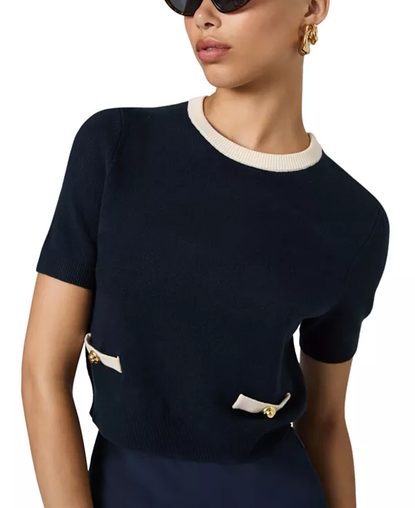 

Мягкий детский свитер с короткими рукавами French Connection, синий