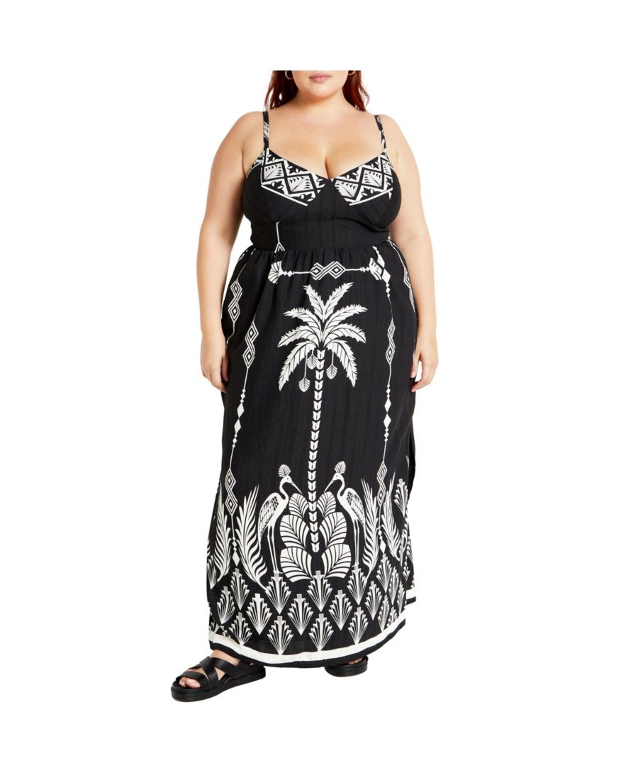 

Женское макси-платье с принтом Jez Border Print CITY CHIC, Empress border