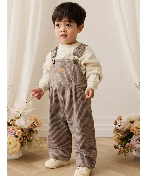 Комбинезон Mini Pinstripe Cassava / Iroko, хлопок, коричневый
