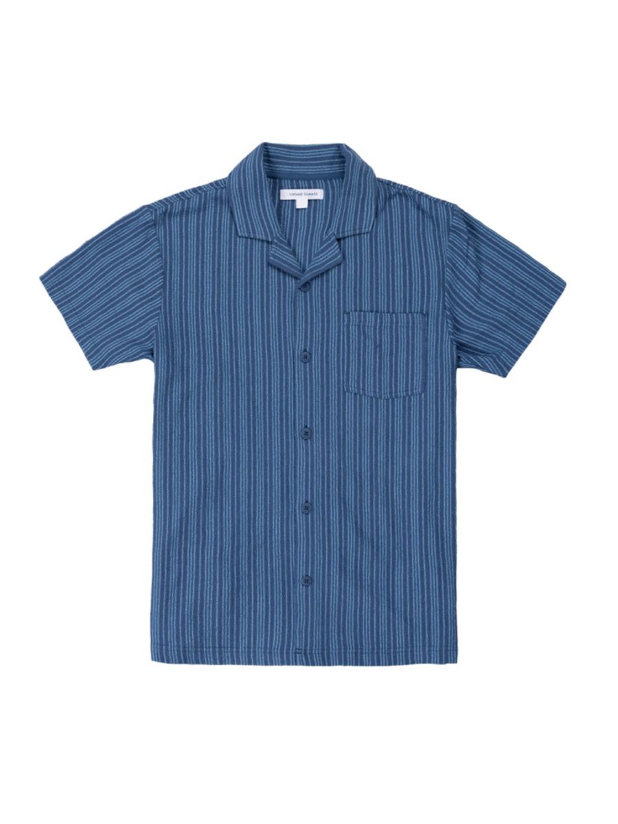 

Новинка: трикотажная рубашка на пуговицах Vintage Summer, темно-синий