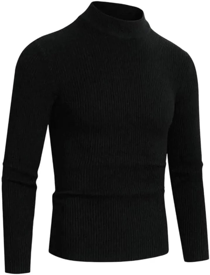 

Длинный свитер с высоким воротником и полосками