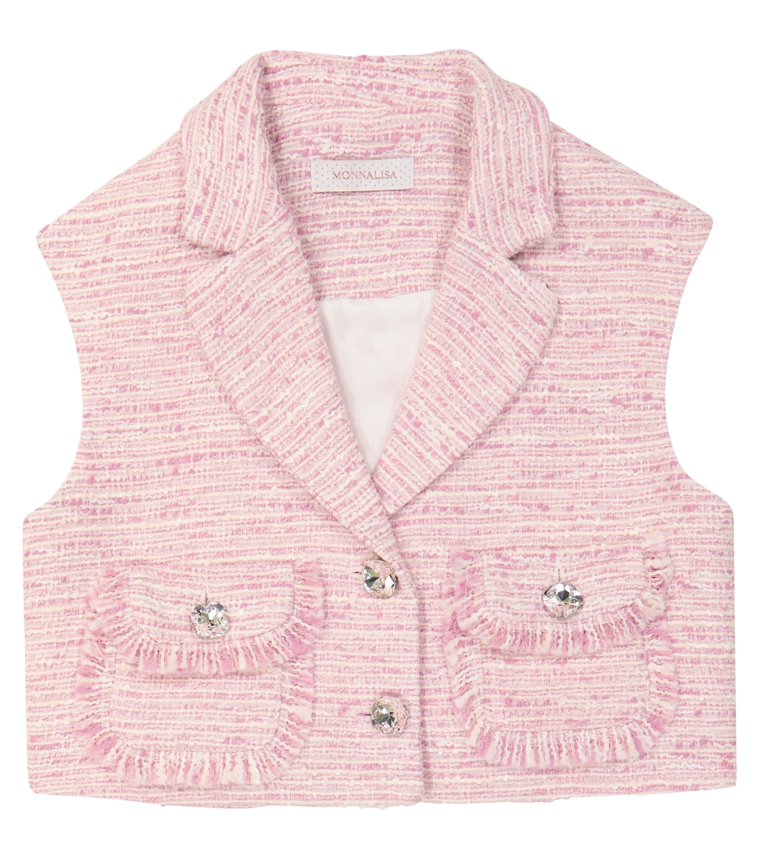 

Жилет из букле Monnalisa, Panna+Rosa