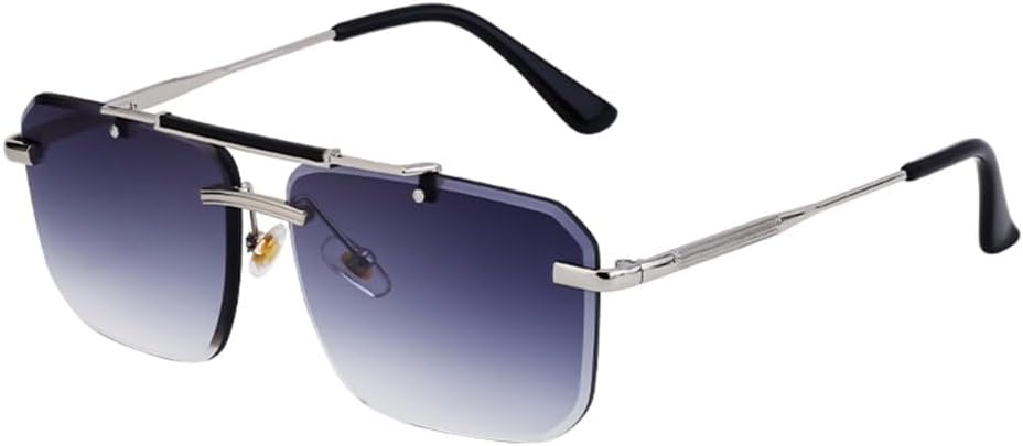 

Классические солнцезащитные очки без оправы для женщин и мужчин, роскошные винтажные солнцезащитные очки для вождения без двойной оправы для мужчин generic, C7silvergray