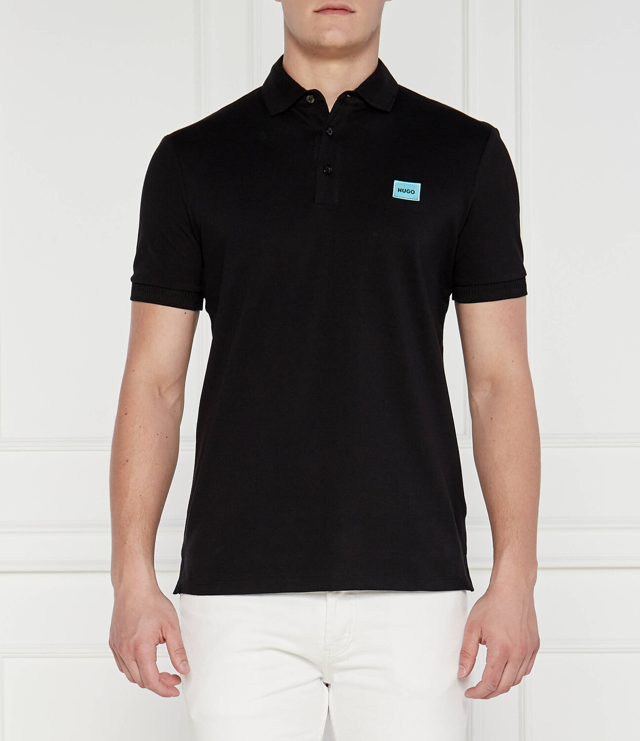 

Поло HUGO Dereso232 Slim Fit pique, черный
