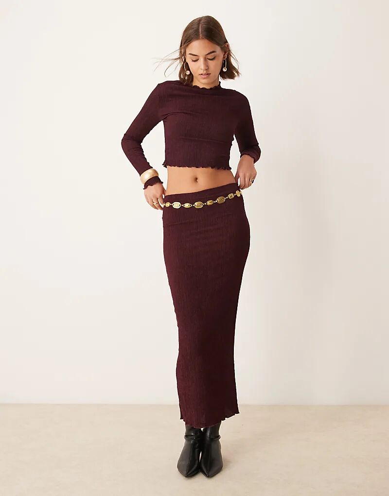 

Юбка миди New Look Coord из фактурной ткани бордового цвета