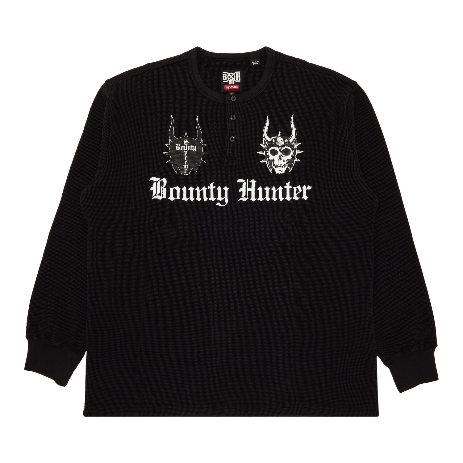 

Термальный топ Henley с длинными рукавами Supreme x Bounty Hunter, цвет Черный