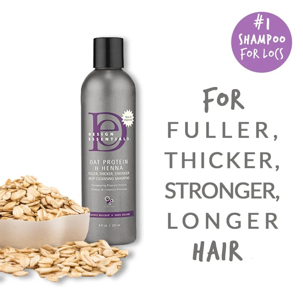 Глубоко очищающий шампунь Design Essentials Oak Protein & Henna Fuller Thicker Stronger Design Essentials — фото 3