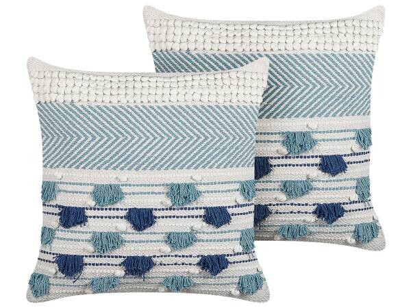 

Подушка Beliani 2 шт DATURA, 45x45x45 см цвет blau/hellblau/weiß