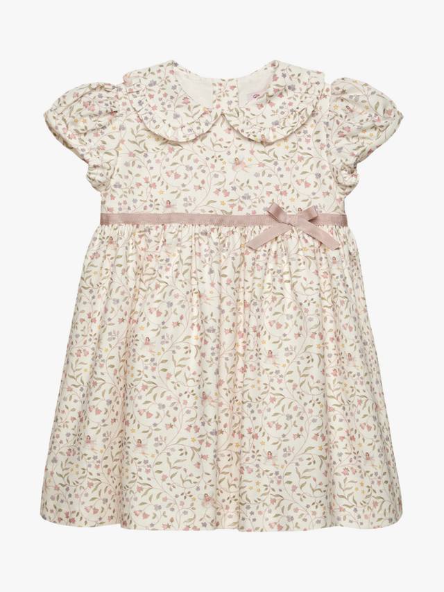 

Детское хлопковое платье с коротким рукавом и феями Trotters, Winter White/Multi