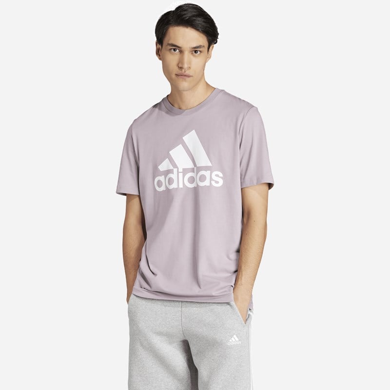 

Мужская футболка Essentials из одинарного джерси с большим логотипом Adidas, сиреневый