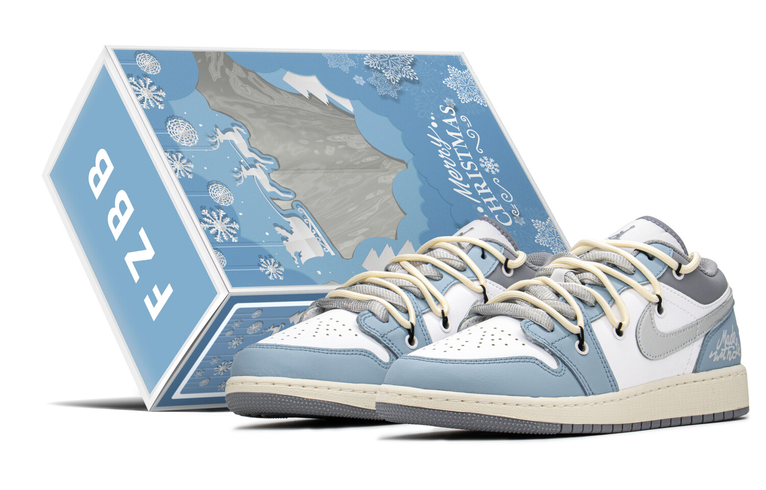 

Кроссовки Air JORDAN 1 Vintage Basketball Shoes Women's Low-Top Ice Grey Blue