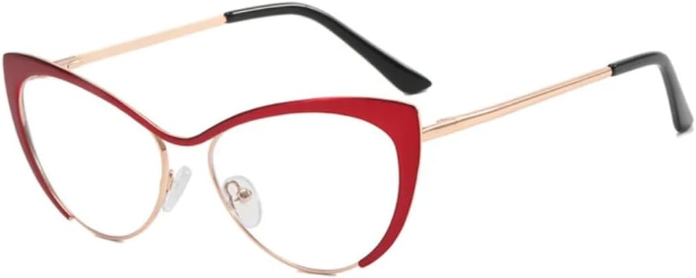 

Женские солнцезащитные очки Shauna с защитой от синего света, оправой «кошачий глаз», пружинным шарниром и металлическим градиентом, защита от УФ-излучения UV400 VVTWSSW, Red Clear