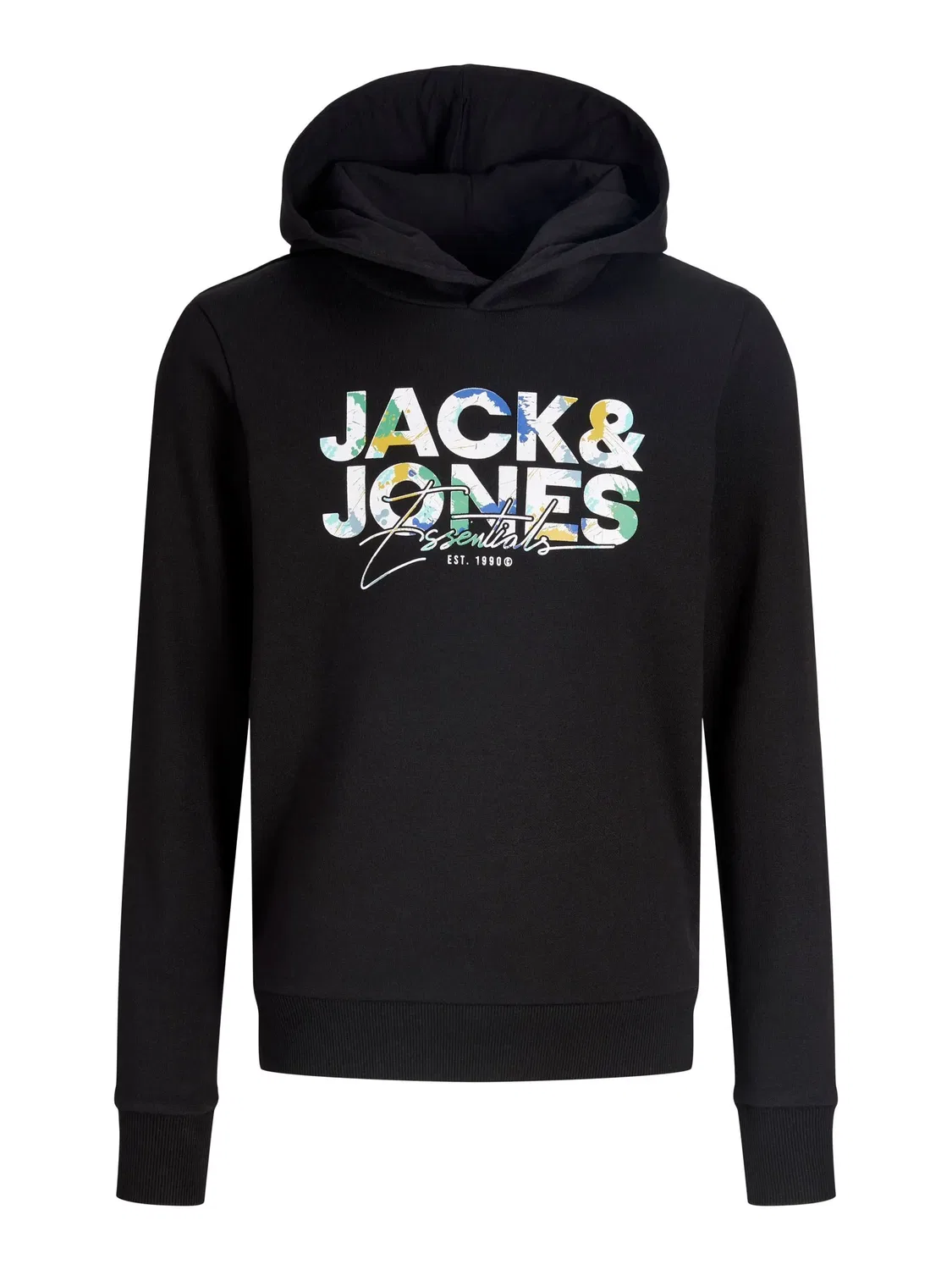 Капюшон худи из хлопка JACK & JONES Junior, черный
