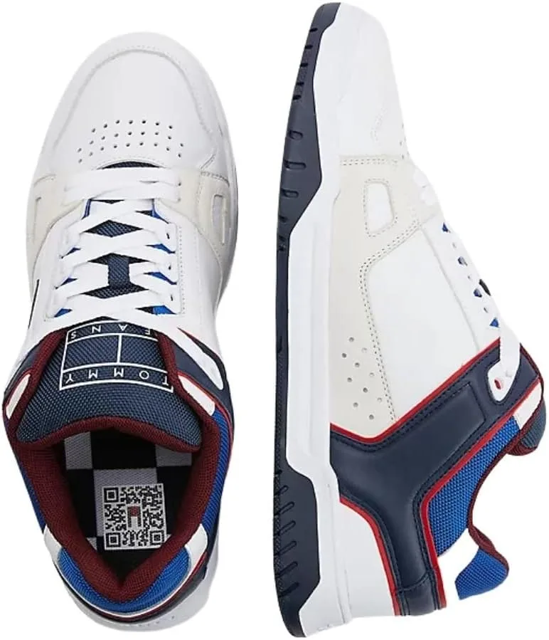 Мужские кроссовки Tommy Jeans EM0EM01042, белые, кожаные, спортивные, повседневные, в стиле ретро, BA Hilfiger Skate Basket — фото 2