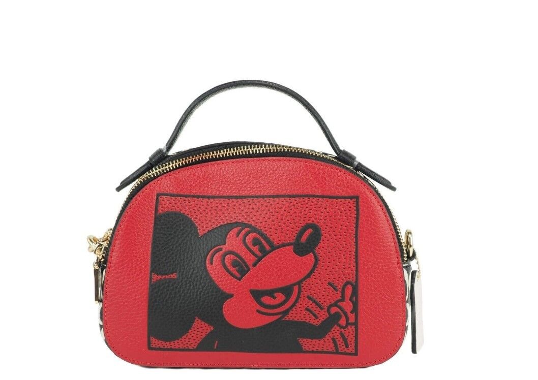

Сумка-портфель из кожи Mickey Mouse X Keith Haring Serena Pebble Coach