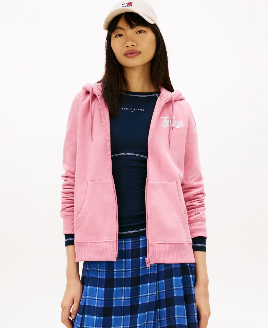 

Женская толстовка на молнии стандартного размера Tommy Jeans, Mystic Pink