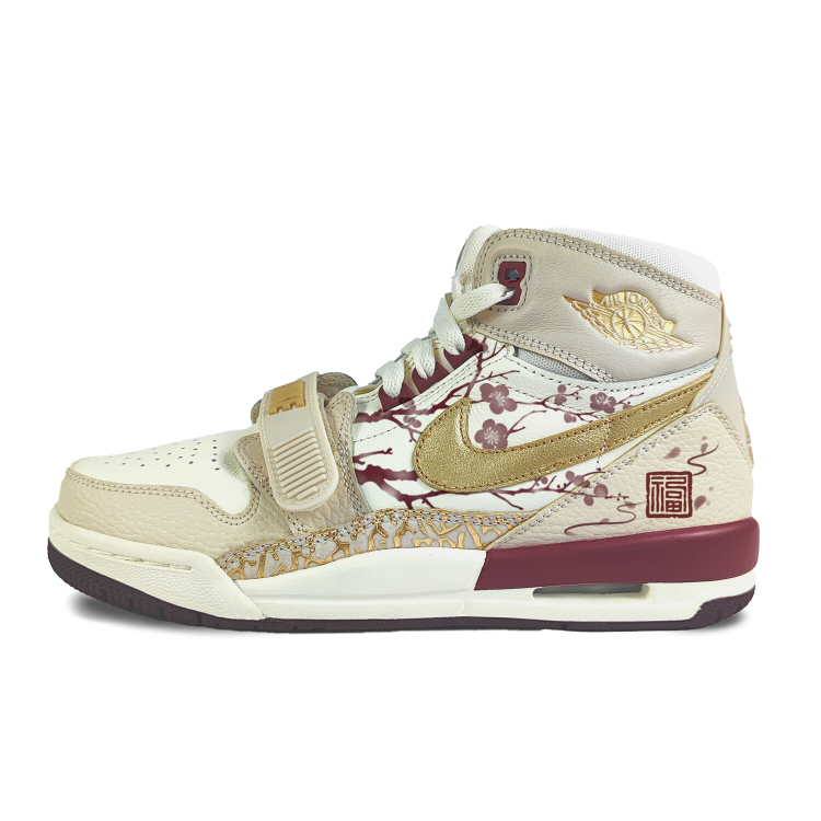 

Jordan Legacy 312 нескользящие износостойкие высокие детские баскетбольные кроссовки ecru для подростков