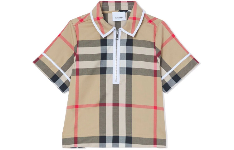 

Футболка детская Burberry на полумолнии, хаки