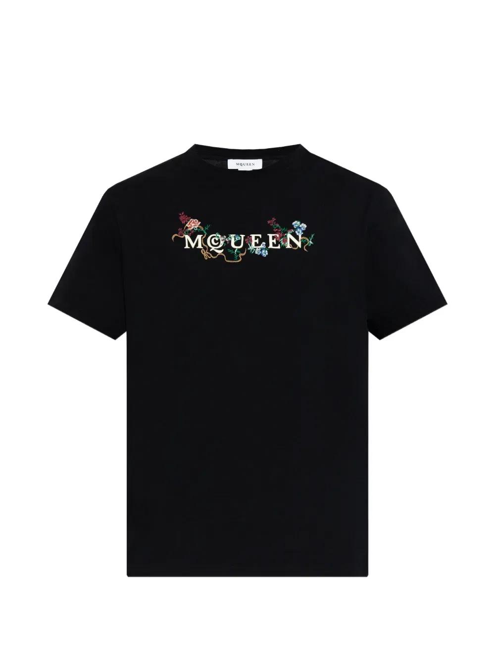 Футболка с вышитым логотипом Alexander Mcqueen, черный